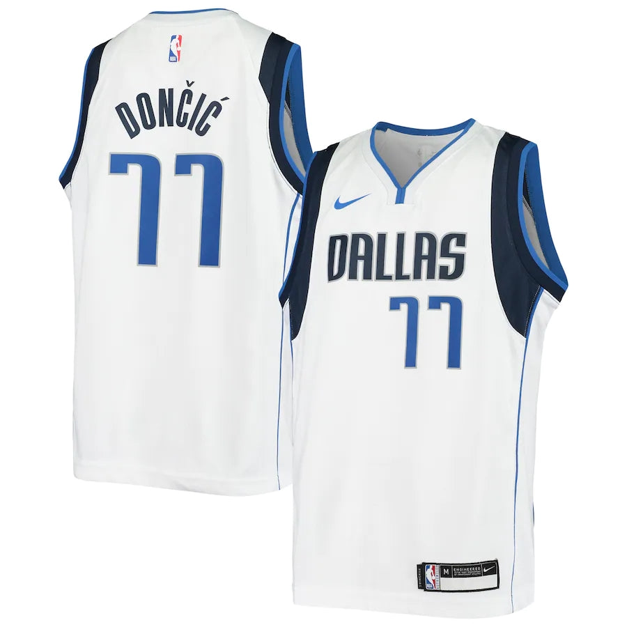 Youth Nike Luka Dončić White Dallas Mavericks Swingman Jersey - Association Edition Size: Small