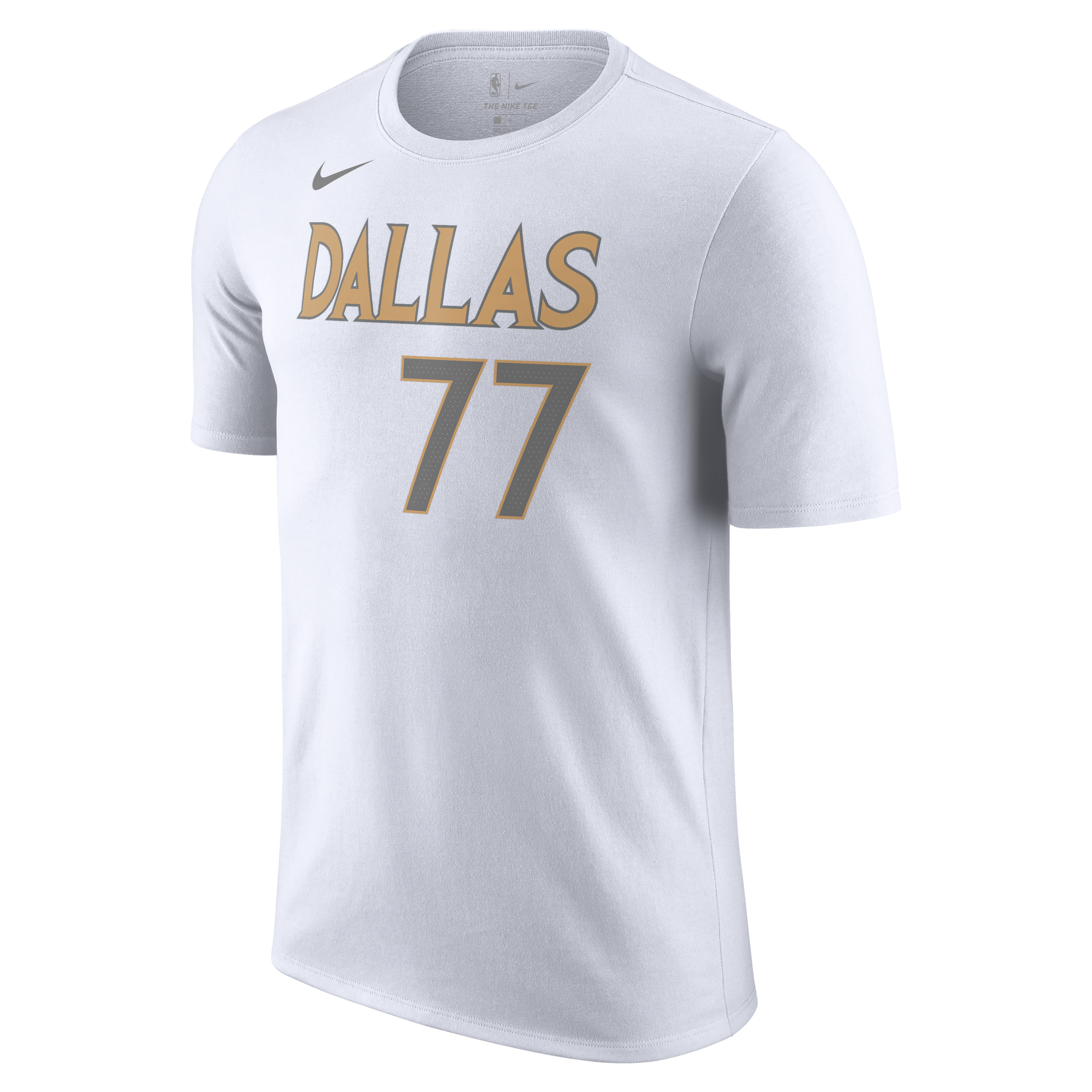 Nike Performance NBA DALLAS MAVERICKS LUKA DONCIC NAME AND NUMBER TEE -  Print T-shirt - white/doncic luka/white 