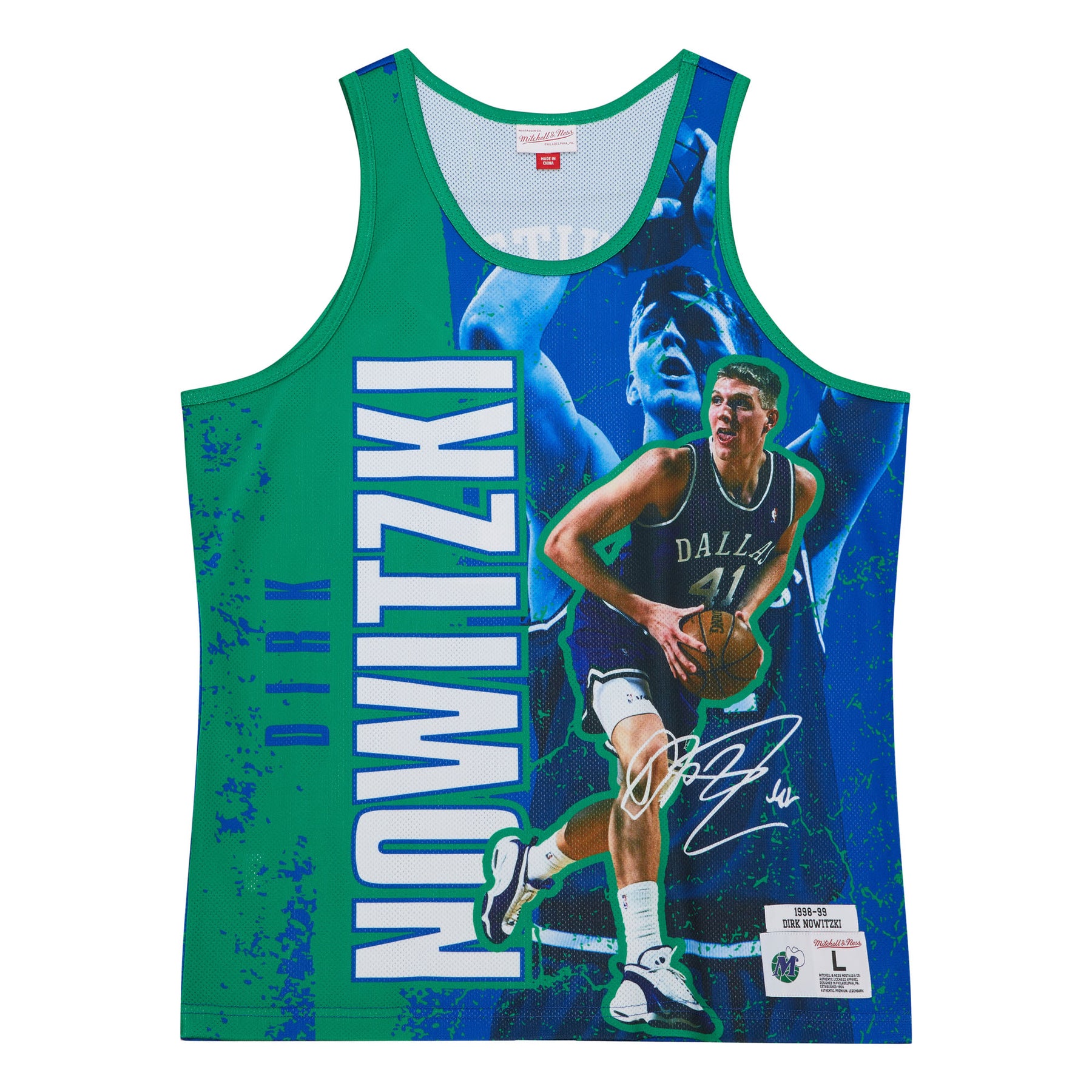 Dallas Mavericks Dirk Nowitzki Hardwood Classic Green Jersey S / Green