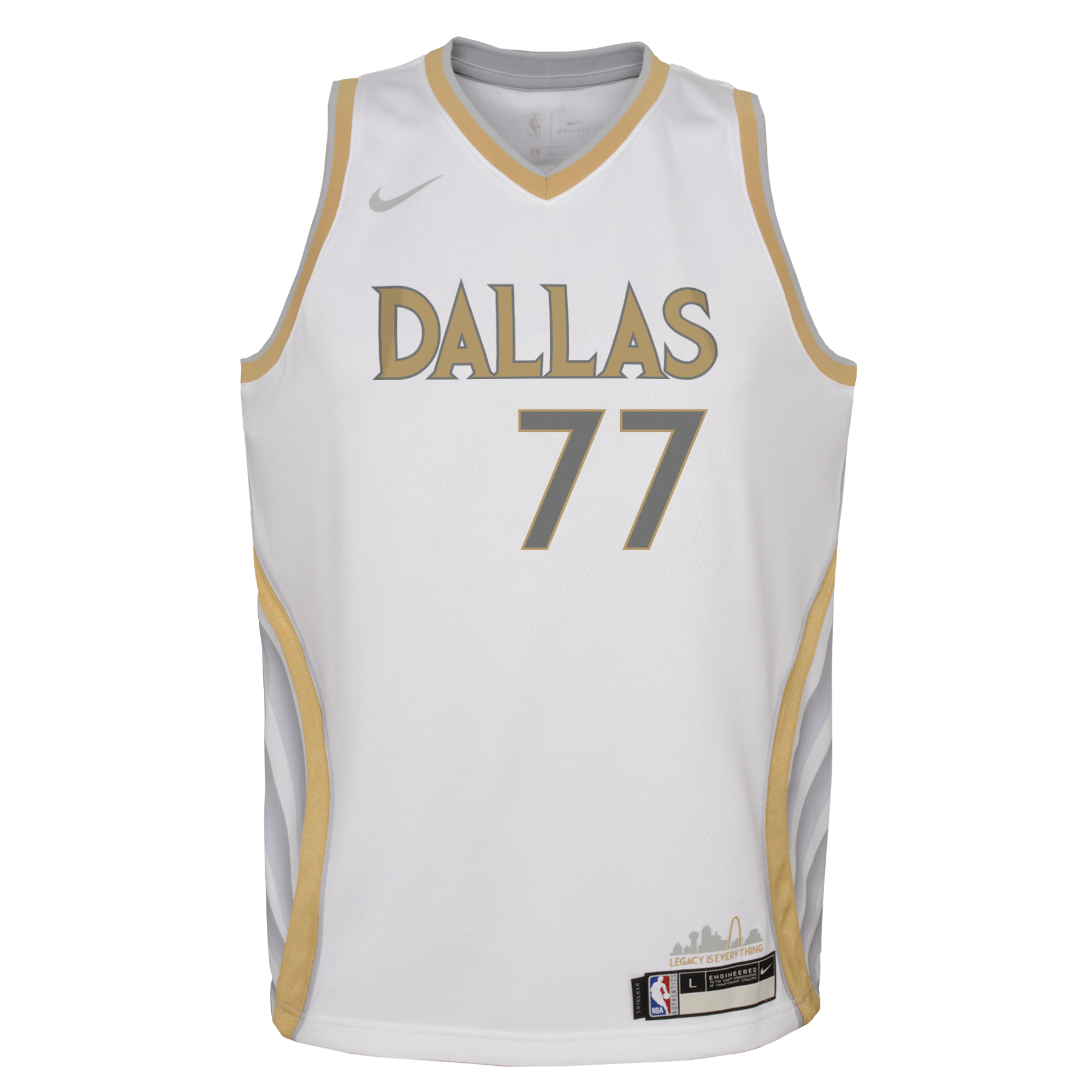 Youth Dallas Mavericks Luka Doncic Nike White 2020/21 Swingman
