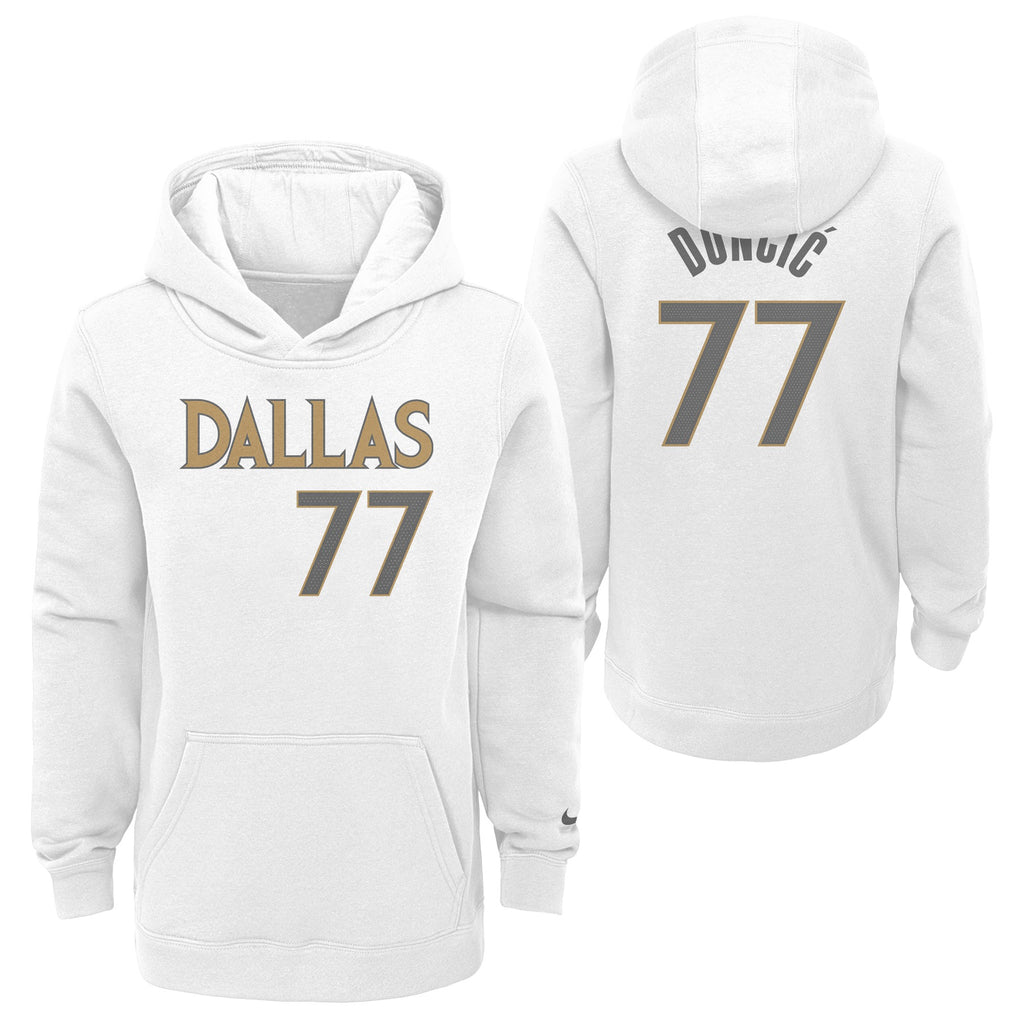 DALLAS MAVERICKS NIKE LUKA DONČIĆ GRAY NAME & NUMBER HOODIE